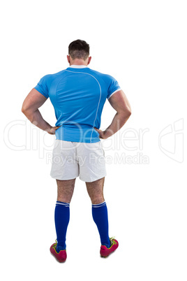Rugby player with hands on hips Rugby player with hands on hips