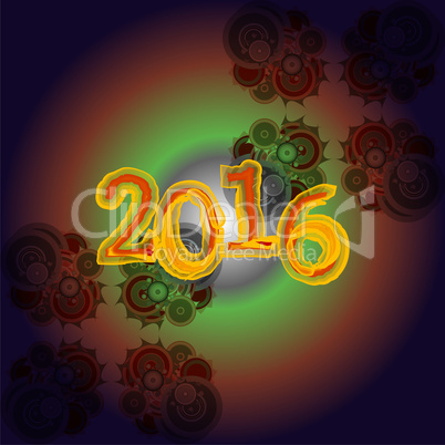 Happy new year 2016 creative greeting card design