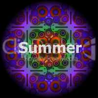 Summer Words on abstract Backgrounds
