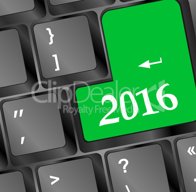 Keyboard keys with new year sign 2016