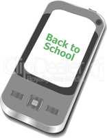 Back to School, Mobile Phone with Back to School words isolated on white background