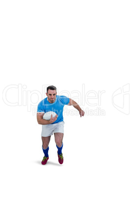 Rugby player running with the ball