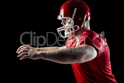 American football player side profile