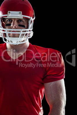 American football player looking at camera
