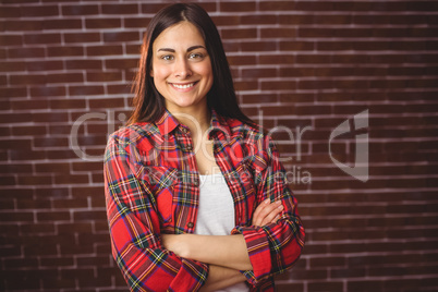 Beautiful hipster smiling at camera