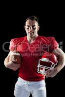 American football player looking at camera