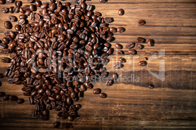 Coffee beans on a table