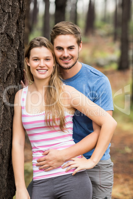 Portrait of a young happy hiker couple Portrait of a young happy hiker couple