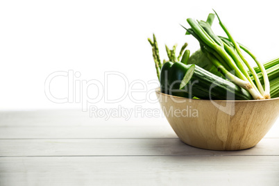 Green vegetables in bowl