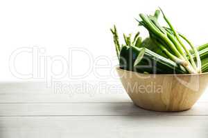 Green vegetables in bowl