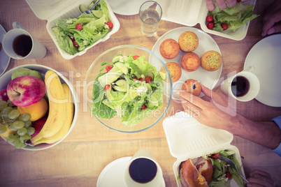 Business people having lunch together