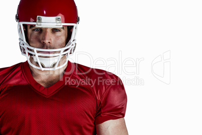 American football player looking at camera