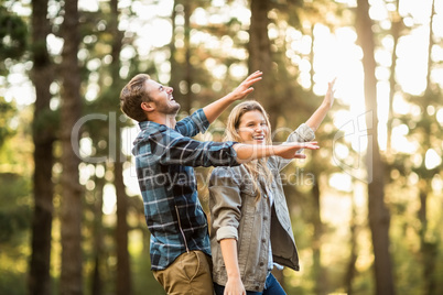 Smiling happy couple dancing