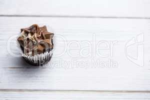 Chocolate cupcakes on a table