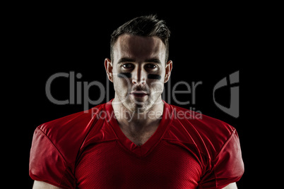 American football player looking at camera