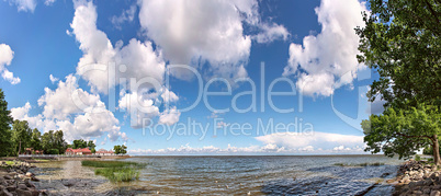 Panorama of bay on the Baltic coast