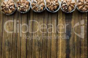 Chocolate cupcakes on a table