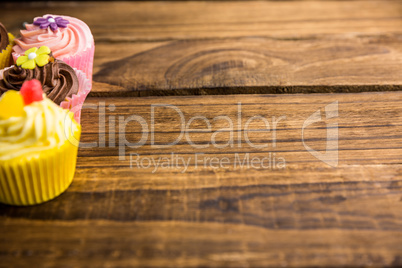 Delicious cupcakes on a table