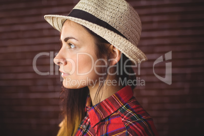 Beautiful hipster in check shirt