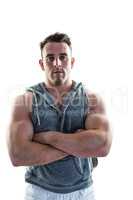 Handsome bodybuilder with arms crossed