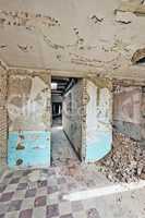 Large abandoned room under demolition