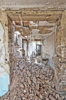 Abandoned room under demolition