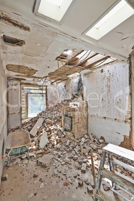 Abandoned room under demolition