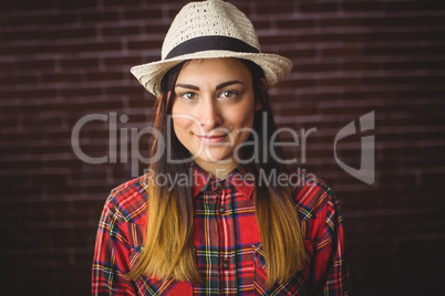 Beautiful hipster smiling at camera