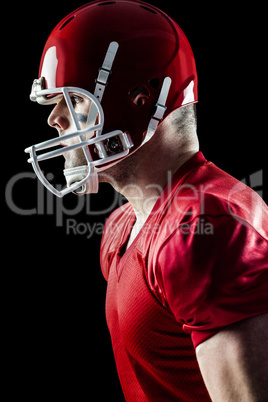 American football player side profile