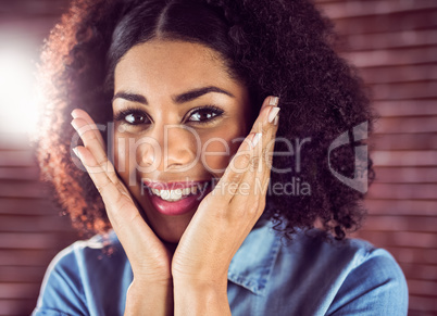 Attractive young woman being glad