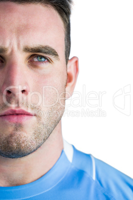 Rugby player looking at camera