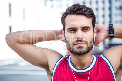 Portrait of an handsome athlete