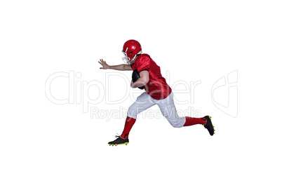 American football player running with the ball