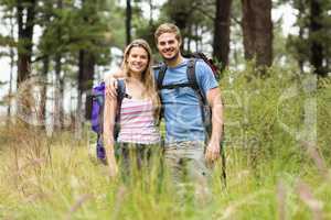Portrait of a happy hiker couple