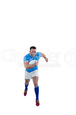 Rugby player running with the ball