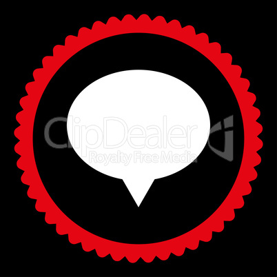 Banner flat red and white colors round stamp icon