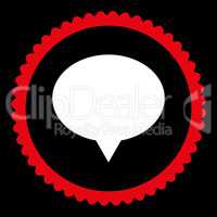 Banner flat red and white colors round stamp icon