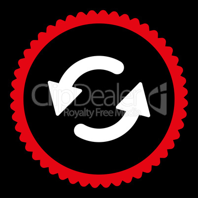 Refresh Ccw flat red and white colors round stamp icon