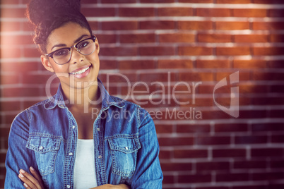 Gorgeous hipster posing with glasses