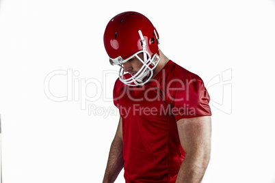 American football player looking at camera American football player looking at camera