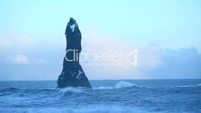 Basalt rock at the black sand beach near Vik, Iceland