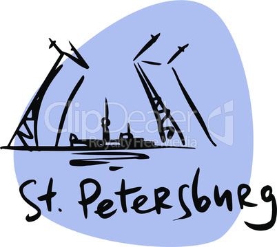 St. Petersburg Russia drawbridge Neva