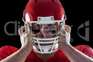 American football player looking at camera