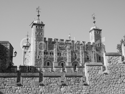 Black and white Tower of London