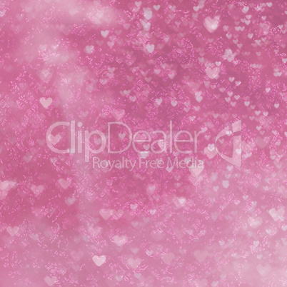 Pink bokeh in heart form. Abstract background