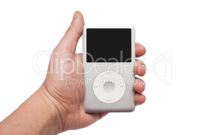 Pavlograd, Ukraine - February 5, 2015: iPod classic 160 Gb in ha