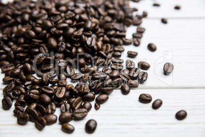 Coffee beans on a table