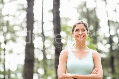 Happy jogger looking at camera