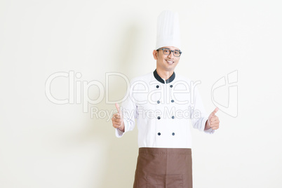 Indian male chef thumbs up