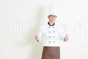 Indian male chef thumbs up